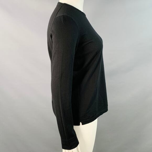 LORO PIANA Size 10 Black Cashmere Crew Neck Pullover - Picture 2 of 5